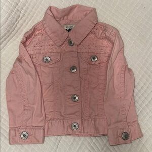 Osh Kosh B’gosh Pink Lace Denim 100% Cotton Infant Jacket 12 Month Baby Sweater